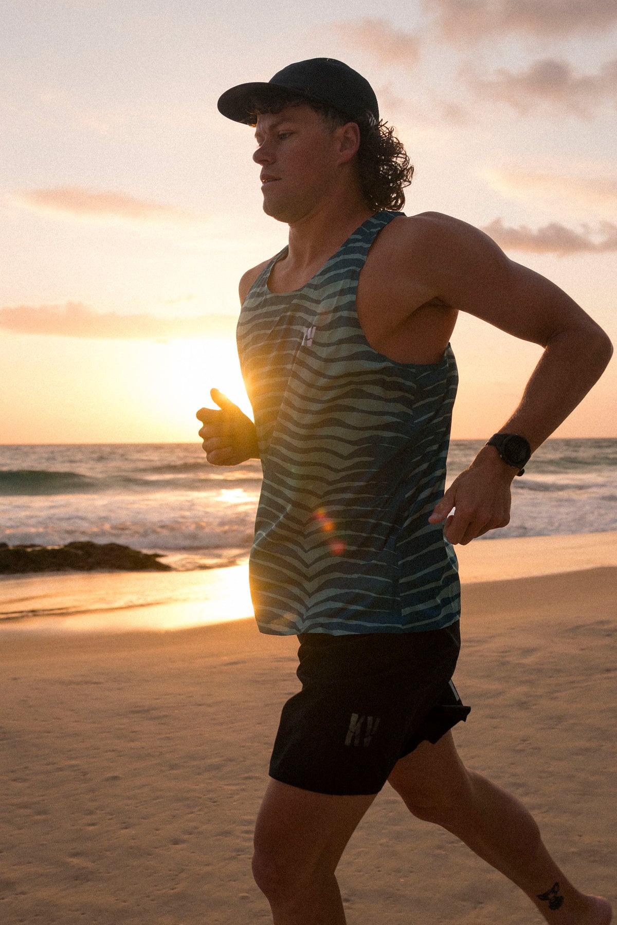 KV RUN SINGLET HIDDEN TIGER GREEN