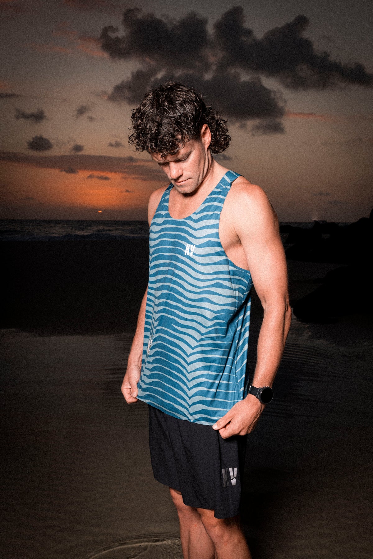 KV RUN SINGLET HIDDEN TIGER GREEN