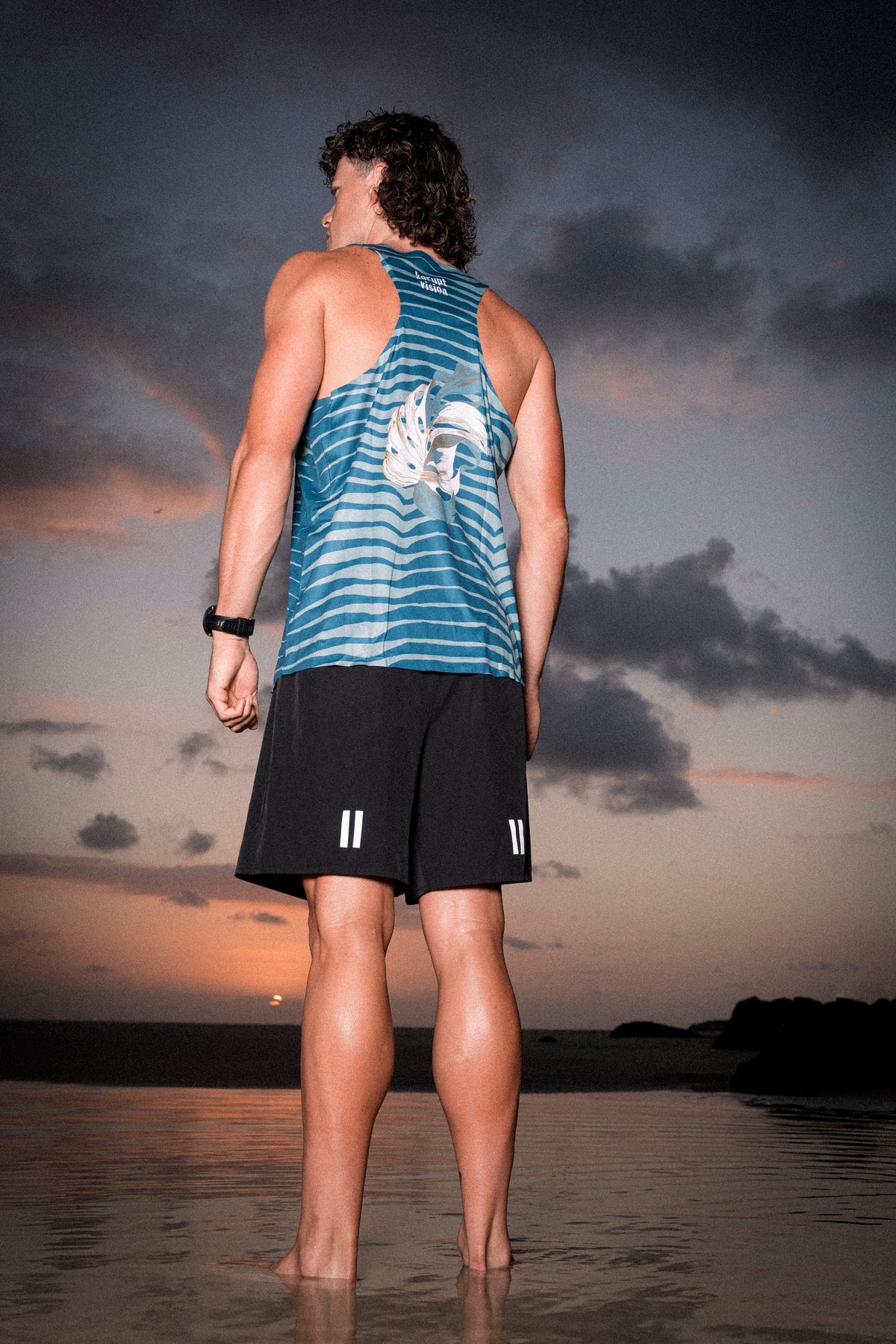 KV RUN SINGLET HIDDEN TIGER GREEN