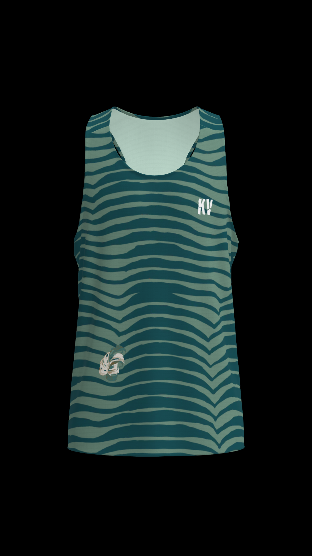 KV RUN SINGLET HIDDEN TIGER GREEN