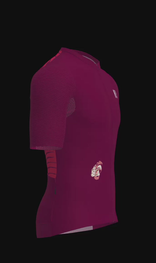 KV Cycling Jersey Burgundy Hidden Tiger