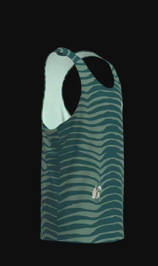 KV RUN SINGLET HIDDEN TIGER GREEN