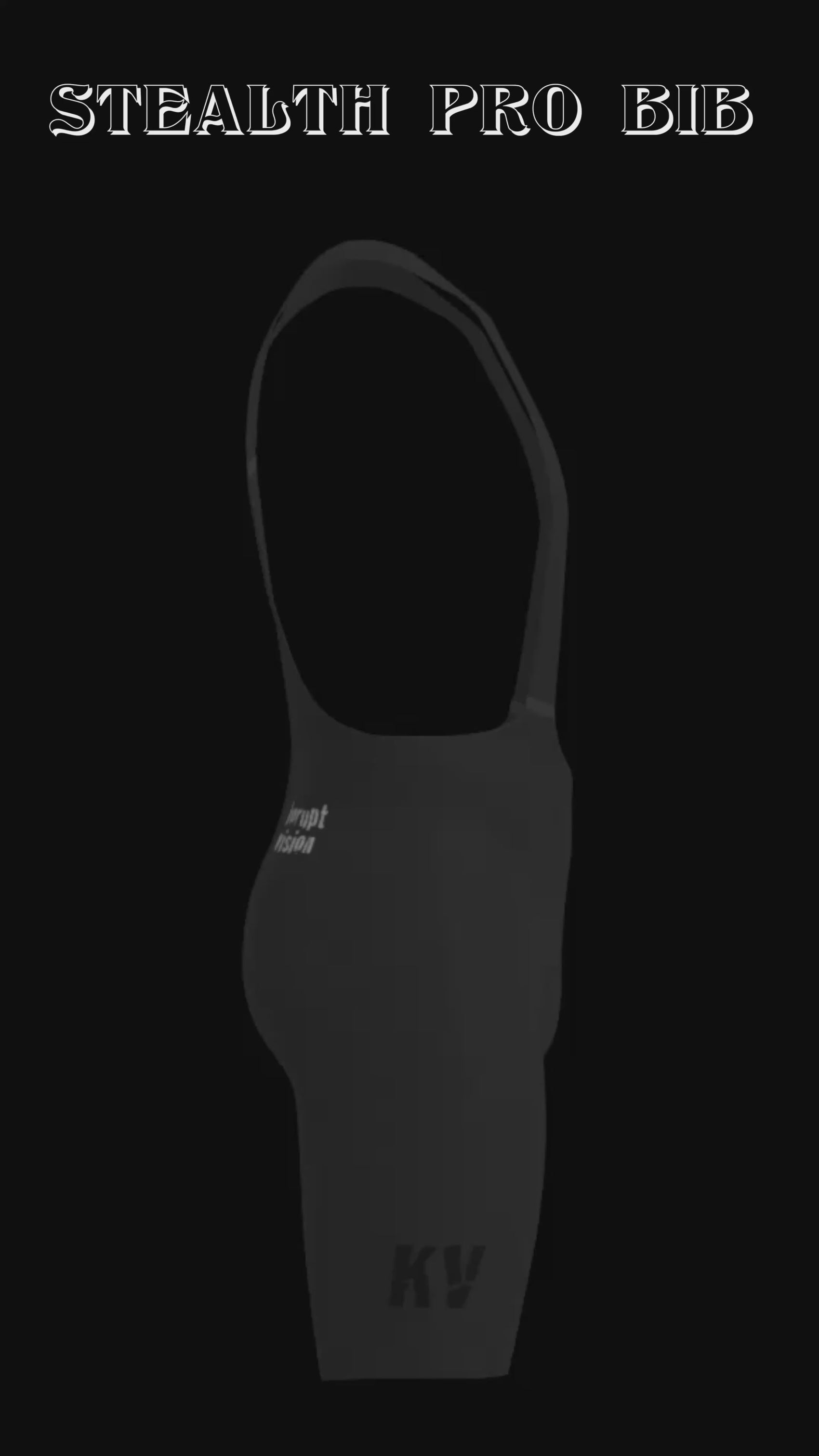 KV Cycling Stealth Pro Bib Black on Black